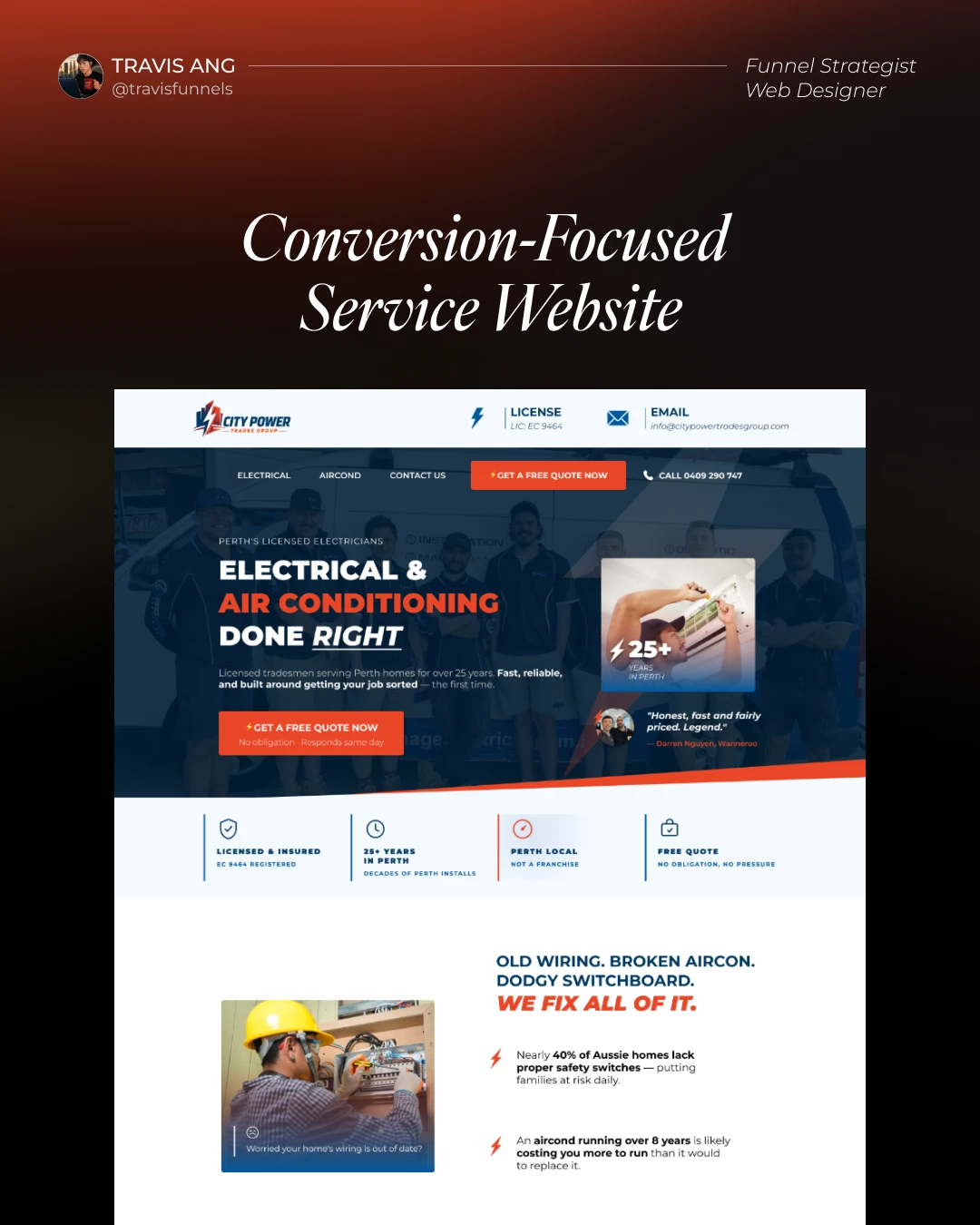 Conversion-focused Service Website complete design board