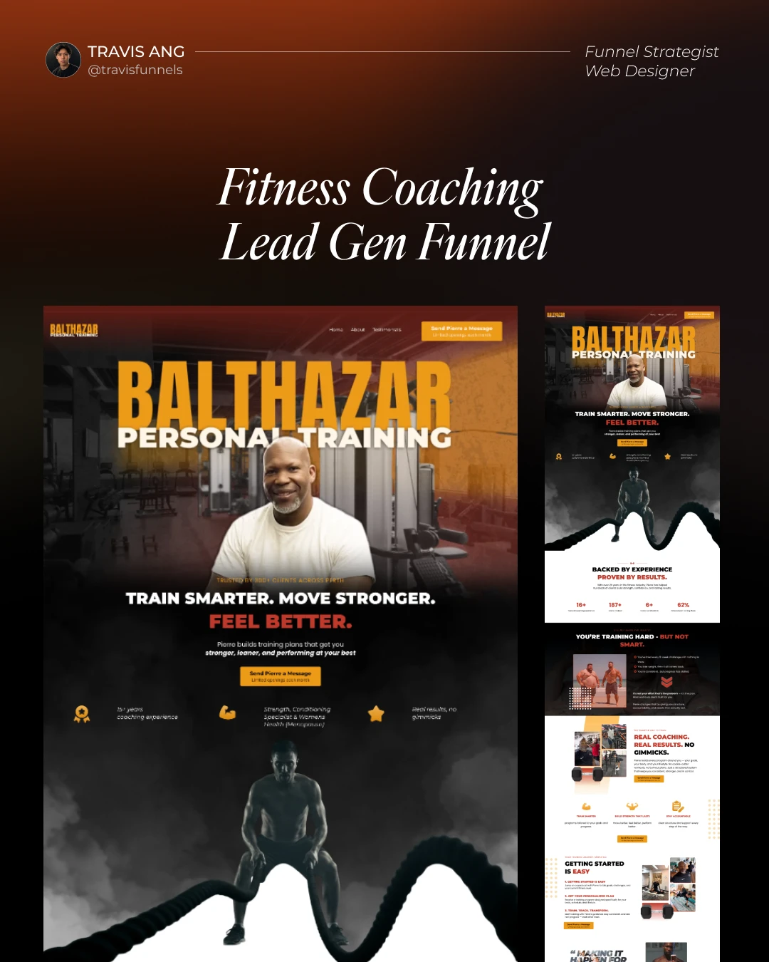 Fitness Coaching Lead Gen Funnel complete design board