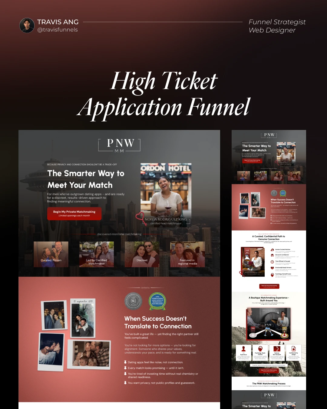 High ticket application funnel pnwmatchmaking complete design board