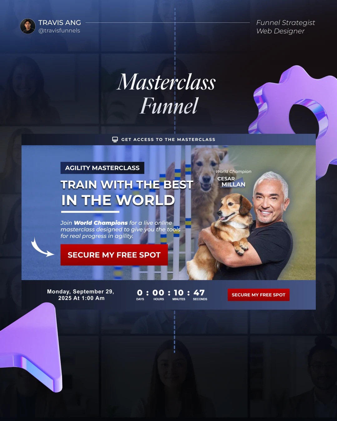 Masterclass Funnel dog training complete design board