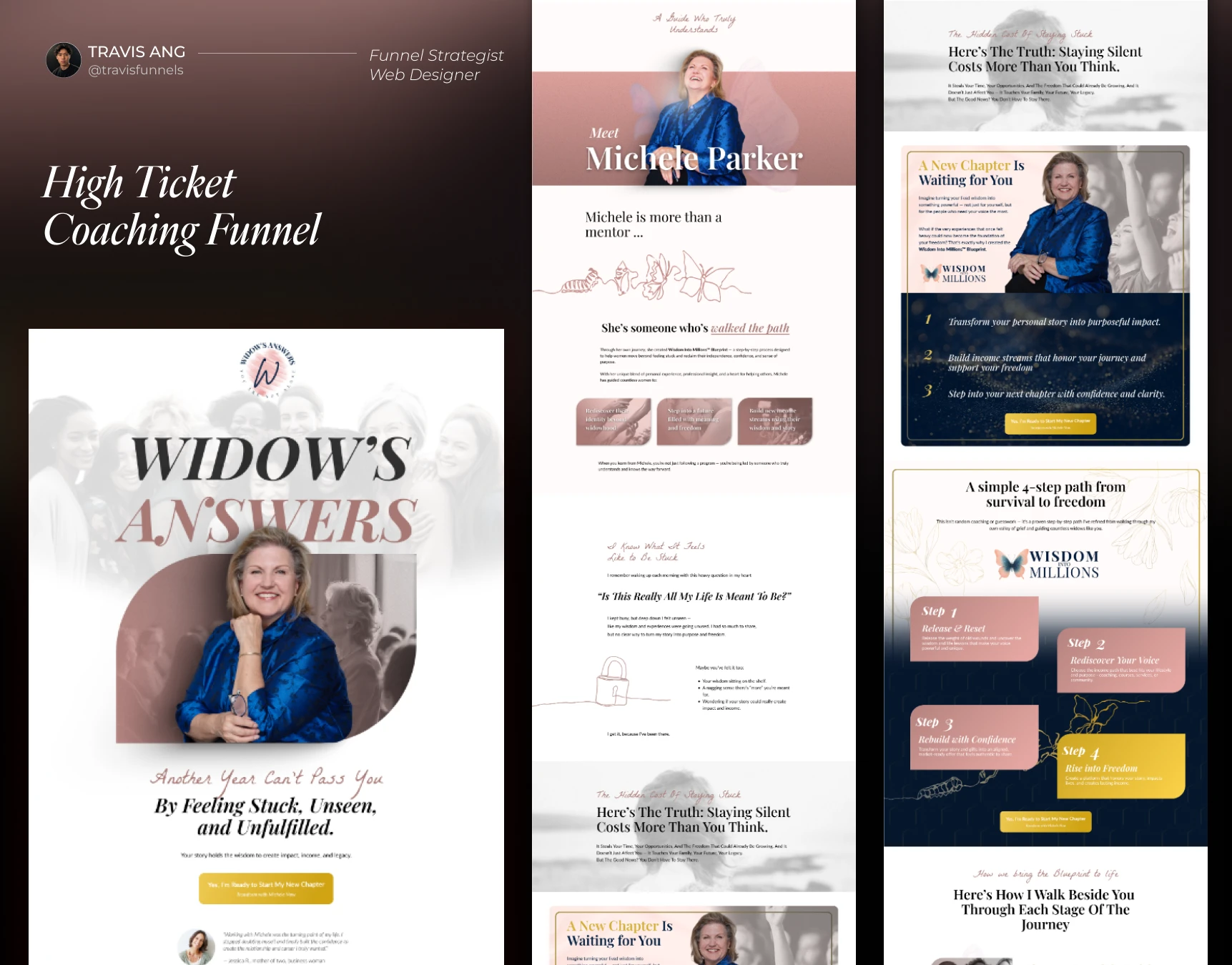 WIDOWS ANSWER HIGH TICKET COACHING FUNNEL complete design board